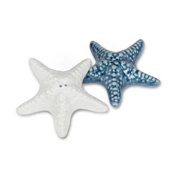 Coastal Starfish Nautical Porcelain Salt & Pepper Shakers - Picture 3 of 7
